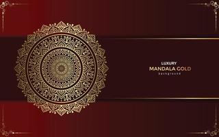 Luxury mandala background with golden arabesque Free Vector