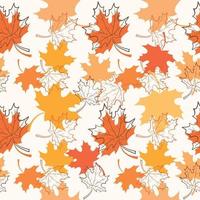 Hand drawn autumn leaves seamless pattern vector