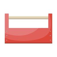 empty red wooden toolbox vector