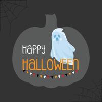 happy Halloween background with ghost vector