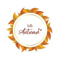Hello Autumn golden logo vector
