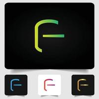 F letter logo modern abstract gradient design vector