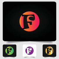 F letter logo modern abstract gradient design vector