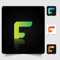 F letter logo professional abstract gradient design vector