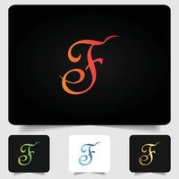 F letter logo modern abstract gradient design vector