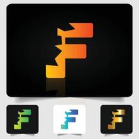 F letter logo modern abstract gradient design vector