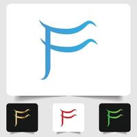 F letter logo modern abstract gradient design vector