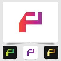 F letter logo modern abstract gradient design vector