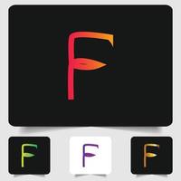 F letter logo modern abstract gradient design vector