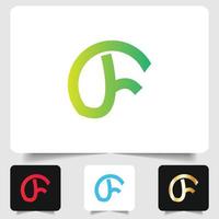 F letter logo modern abstract gradient design vector