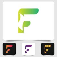 F letter logo modern abstract gradient design vector