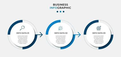 Minimal Business Infographics template. Timeline with 6 steps, options and marketing icons .Vector linear infographic with two circle conected elements. Can be use for presentation. Eps10 vector