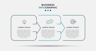 Plantilla mínima de infografías de negocios. línea de tiempo con 6 pasos, opciones e iconos de marketing. Infografía lineal de vector con dos elementos conectados en círculo. se puede utilizar para presentaciones. vector eps10