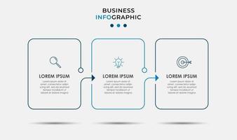 Plantilla mínima de infografías de negocios. línea de tiempo con 6 pasos, opciones e iconos de marketing. Infografía lineal de vector con dos elementos conectados en círculo. se puede utilizar para presentaciones. vector eps10