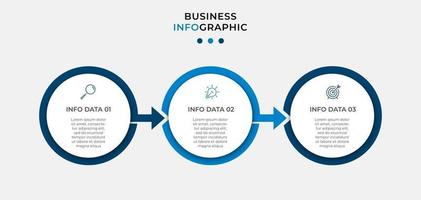 Plantilla mínima de infografías de negocios. línea de tiempo con 6 pasos, opciones e iconos de marketing. Infografía lineal de vector con dos elementos conectados en círculo. se puede utilizar para presentaciones. vector eps10