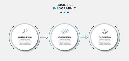 Minimal Business Infographics template. Timeline with 6 steps, options and marketing icons .Vector linear infographic with two circle conected elements. Can be use for presentation. Eps10 vector