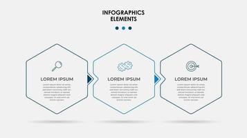 Minimal Business Infographics template. Timeline with 6 steps, options and marketing icons .Vector linear infographic with two circle conected elements. Can be use for presentation. Eps10 vector