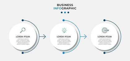 Minimal Business Infographics template. Timeline with 6 steps, options and marketing icons .Vector linear infographic with two circle conected elements. Can be use for presentation. Eps10 vector