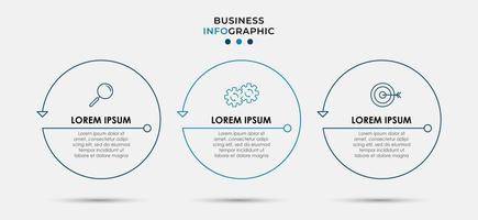 Minimal Business Infographics template. Timeline with 6 steps, options and marketing icons .Vector linear infographic with two circle conected elements. Can be use for presentation. Eps10 vector