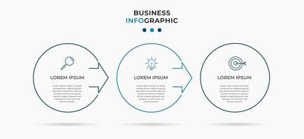 Minimal Business Infographics template. Timeline with 6 steps, options and marketing icons .Vector linear infographic with two circle conected elements. Can be use for presentation. Eps10 vector