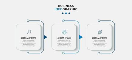 Plantilla mínima de infografías de negocios. línea de tiempo con 6 pasos, opciones e iconos de marketing. Infografía lineal de vector con dos elementos conectados en círculo. se puede utilizar para presentaciones. vector eps10