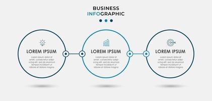 Minimal Business Infographics template. Timeline with 6 steps, options and marketing icons .Vector linear infographic with two circle conected elements. Can be use for presentation. Eps10 vector