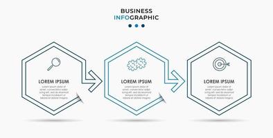 Minimal Business Infographics template. Timeline with 6 steps, options and marketing icons .Vector linear infographic with two circle conected elements. Can be use for presentation. Eps10 vector