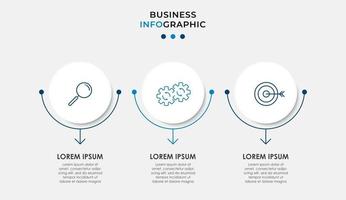 Minimal Business Infographics template. Timeline with 6 steps, options and marketing icons .Vector linear infographic with two circle conected elements. Can be use for presentation. Eps10 vector