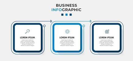 Plantilla mínima de infografías de negocios. línea de tiempo con 6 pasos, opciones e iconos de marketing. Infografía lineal de vector con dos elementos conectados en círculo. se puede utilizar para presentaciones. vector eps10