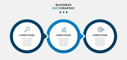Minimal Business Infographics template. Timeline with 6 steps, options and marketing icons .Vector linear infographic with two circle conected elements. Can be use for presentation. Eps10 vector