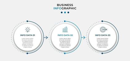 Plantilla mínima de infografías de negocios. línea de tiempo con 6 pasos, opciones e iconos de marketing. Infografía lineal de vector con dos elementos conectados en círculo. se puede utilizar para presentaciones. vector eps10