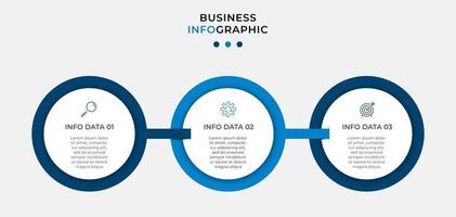 Plantilla mínima de infografías de negocios. línea de tiempo con 6 pasos, opciones e iconos de marketing. Infografía lineal de vector con dos elementos conectados en círculo. se puede utilizar para presentaciones. vector eps10