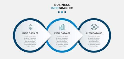 Plantilla mínima de infografías de negocios. línea de tiempo con 6 pasos, opciones e iconos de marketing. Infografía lineal de vector con dos elementos conectados en círculo. se puede utilizar para presentaciones. vector eps10