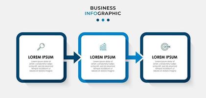 Plantilla mínima de infografías de negocios. línea de tiempo con 6 pasos, opciones e iconos de marketing. Infografía lineal de vector con dos elementos conectados en círculo. se puede utilizar para presentaciones. vector eps10