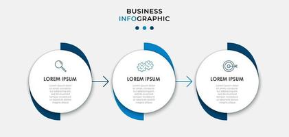 Plantilla mínima de infografías de negocios. línea de tiempo con 6 pasos, opciones e iconos de marketing. Infografía lineal de vector con dos elementos conectados en círculo. se puede utilizar para presentaciones. vector eps10