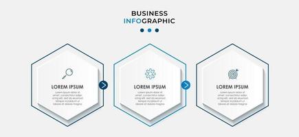 Plantilla mínima de infografías de negocios. línea de tiempo con 6 pasos, opciones e iconos de marketing. Infografía lineal de vector con dos elementos conectados en círculo. se puede utilizar para presentaciones. vector eps10