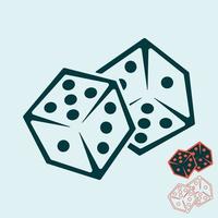 icono de dados. dos dados de juego. diseño minimalista del símbolo del casino. ilustración vectorial. vector