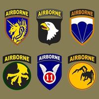 Airborne and air force vintage patches design for retro typography. Vector illustration.
