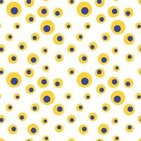 Vector illustration of bright psychedelic seamless pattern with multicolored circles of various shapes