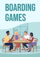 Boarding games poster flat vector template