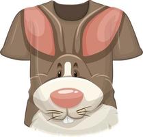 Front of t-shirt with rabbit pattern vector