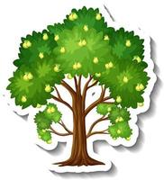 Pear tree sticker on white background vector