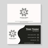 Elegant style business card template with ornament logo vector