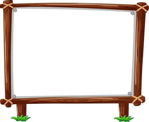 Wooden frame horizontal isolated on white background