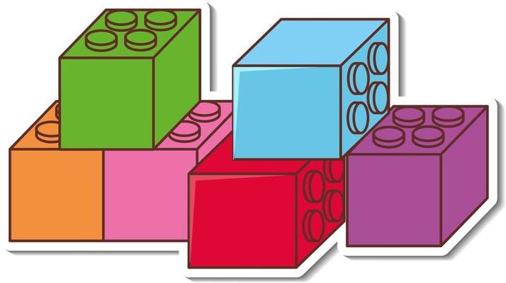 Sticker design with many lego bricks