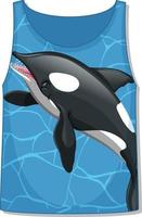 Front of tank top sleeveless with orca whale pattern vector