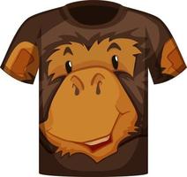 Front of t-shirt with face of monkey pattern vector