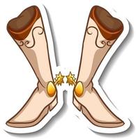 A sticker template with women's boots isolated vector