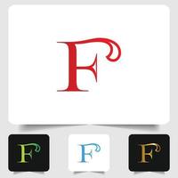 F letter logo modern abstract gradient design vector
