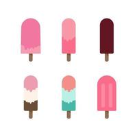 Set of Ice Cream Flat Vector Icons